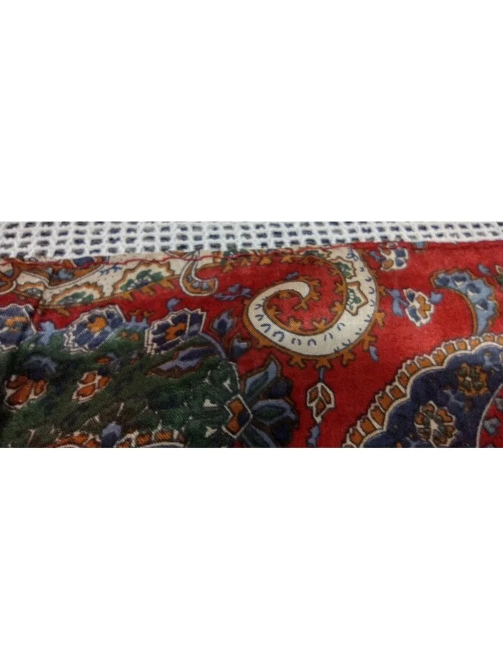 Vintage Paisley Pure Silk Scarf Men's Brown Bohemian Oblong 70s 80s Evening Wear